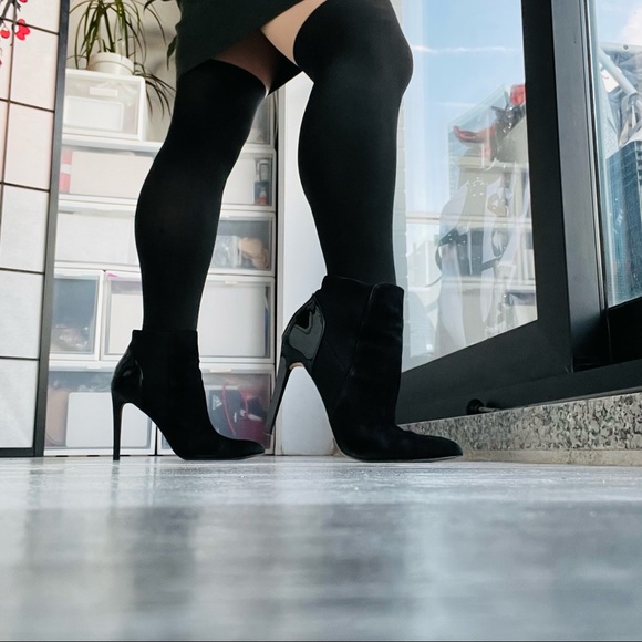 Woman’s Pantyhose Black Stockings Duo Textured High Waist Waistband ~30Den Thick - Picture 4 of 14